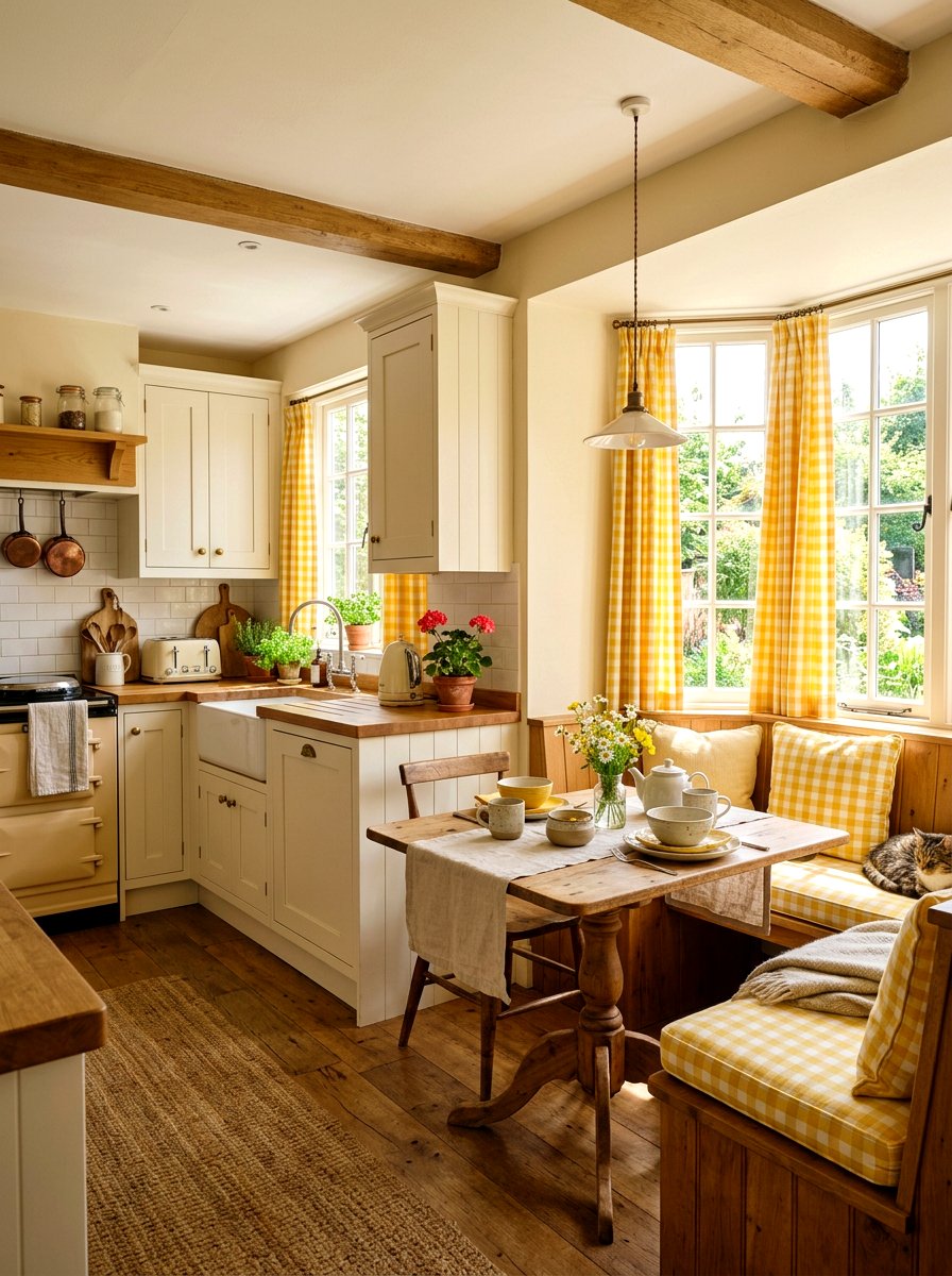 Gingham Kitchen Decor - 30 butter yellow kitchen ideas