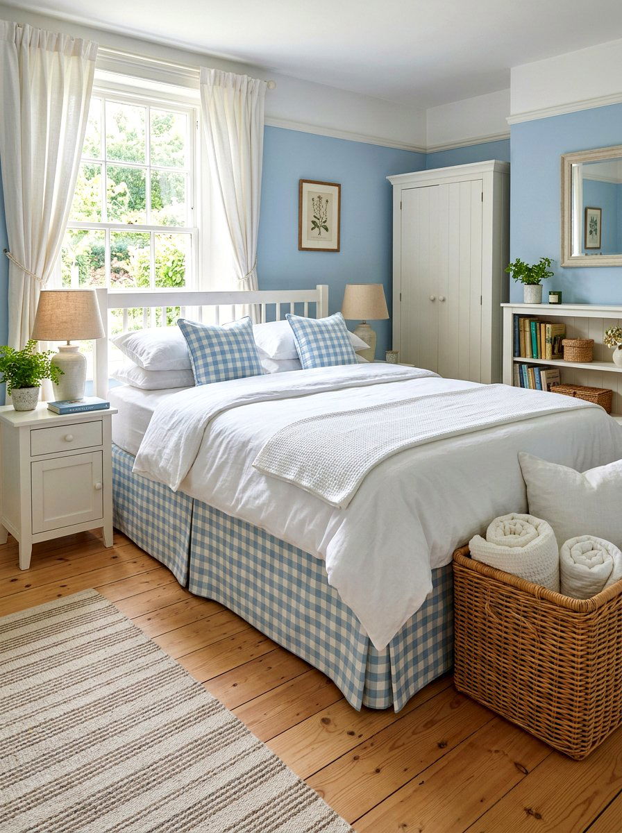 Gingham Skirted Bed - 30 skirted bed ideas