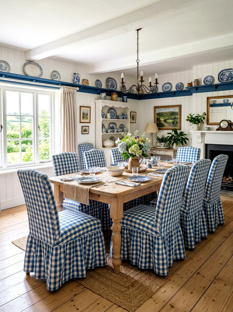 Gingham Skirted Dining Chair - 30 skirted dining chair ideas