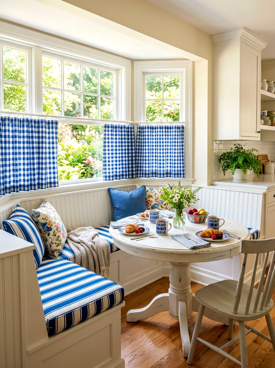 Gingham cafe curtain - 30 cafe curtain ideas