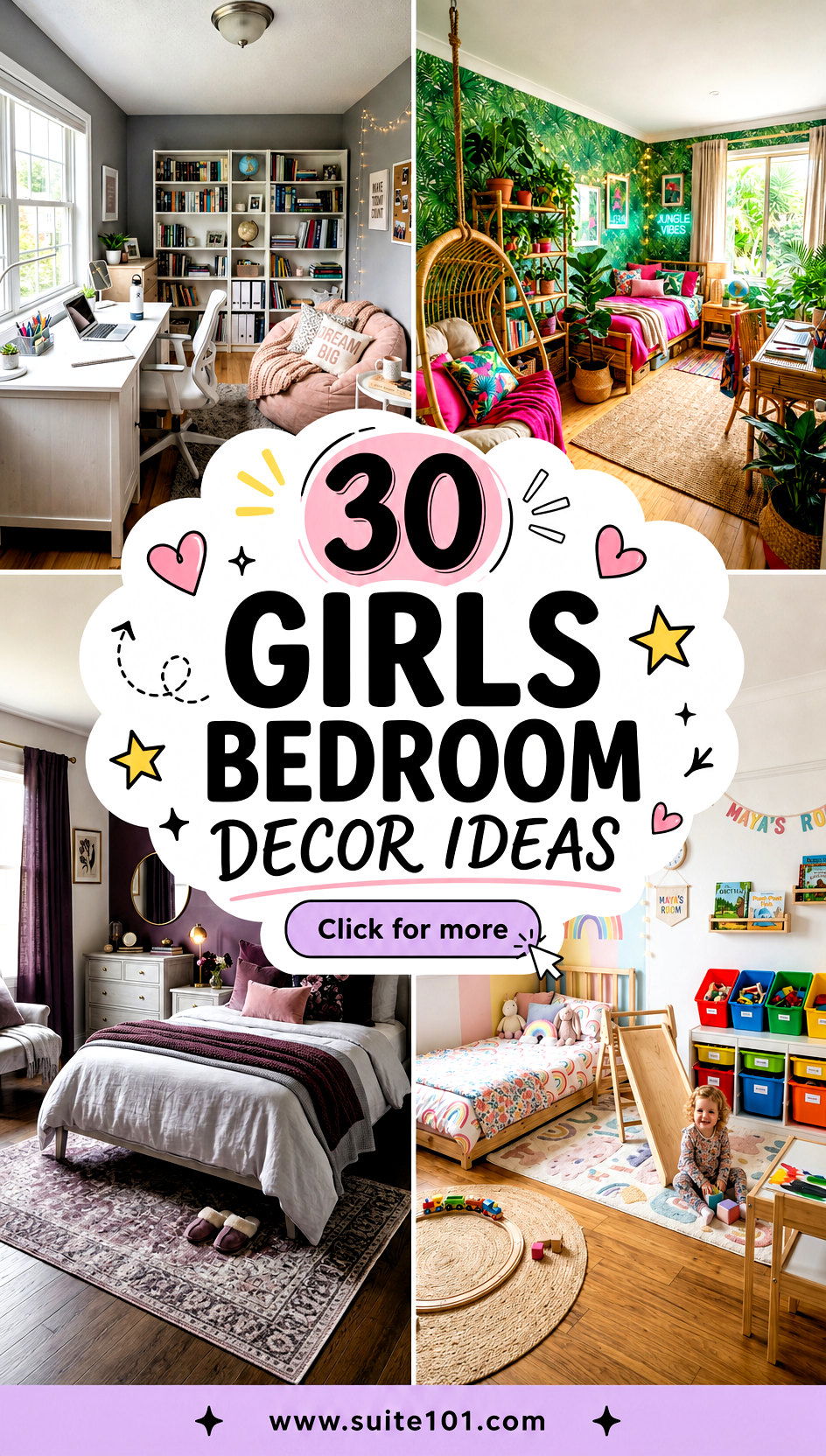 Girls Bedroom Decor Ideas 30 Stylish Looks for Any Age - Girls Bedroom Decor Ideas: 30 Stylish Looks for Any Age