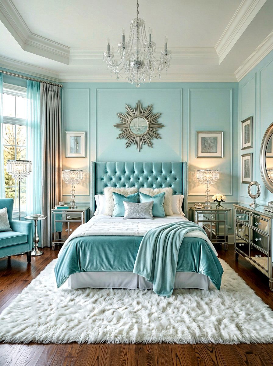 Glam Aqua Bedroom - 30 aqua bedroom ideas