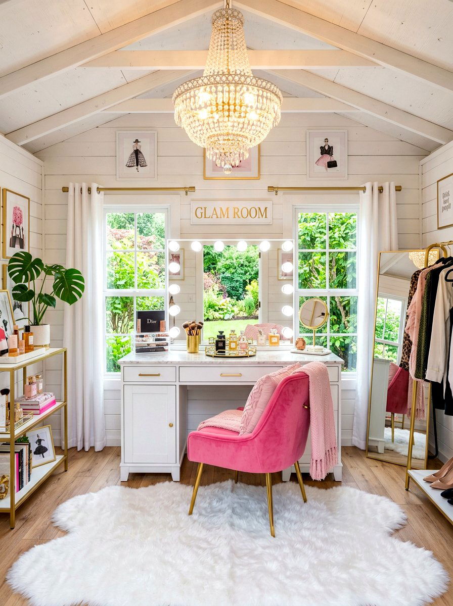 Glam Beauty Room - 30 she shed interior ideas