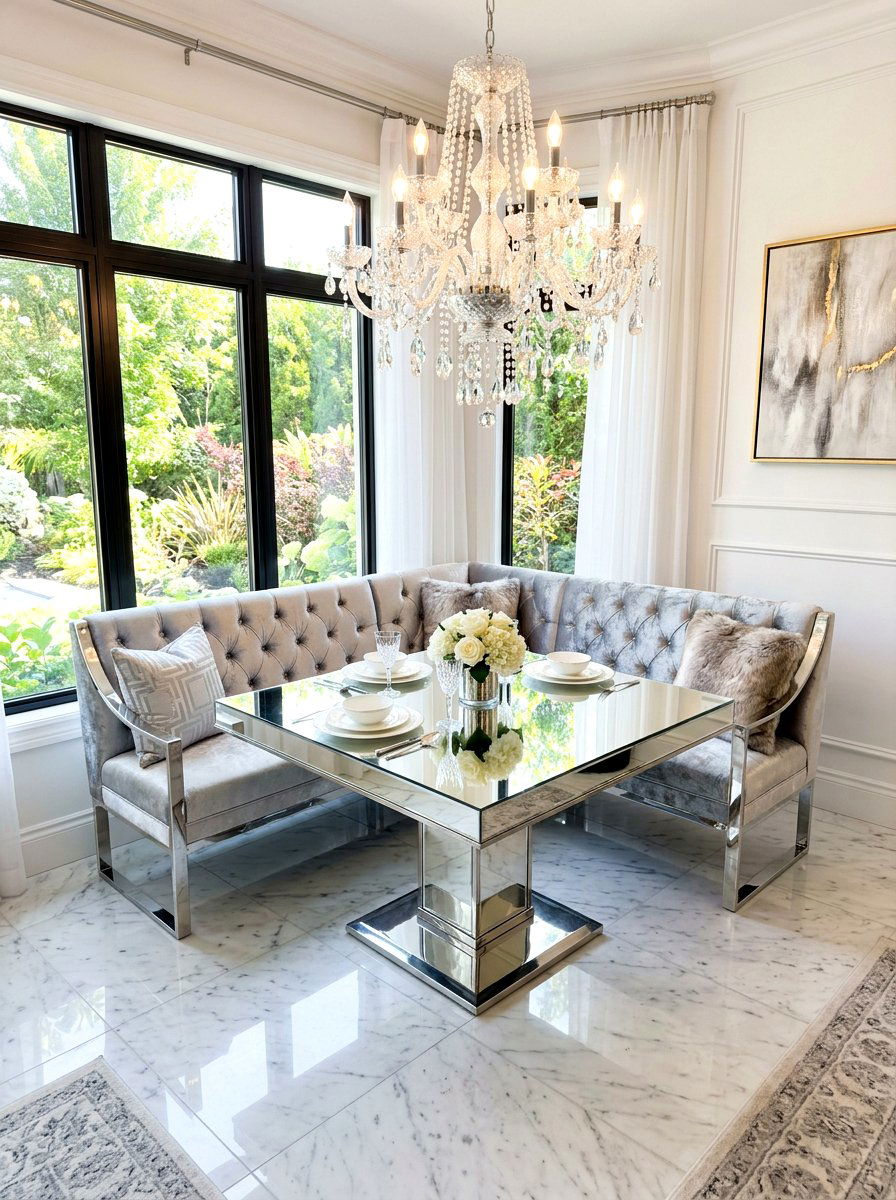 Glam Breakfast Nook Bench - 30 breakfast nook bench ideas