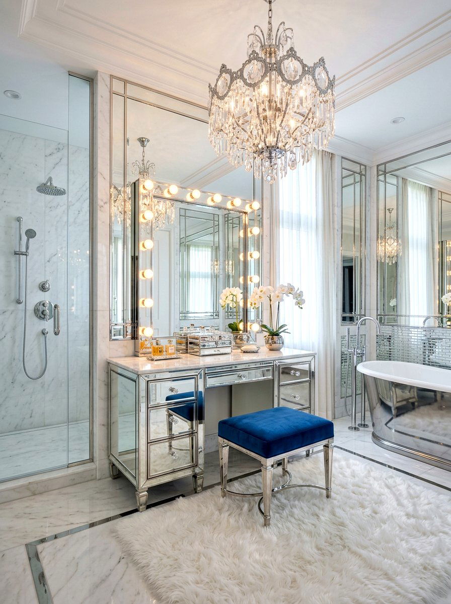 Glam Chrome Bathroom - 30 chrome bathroom ideas