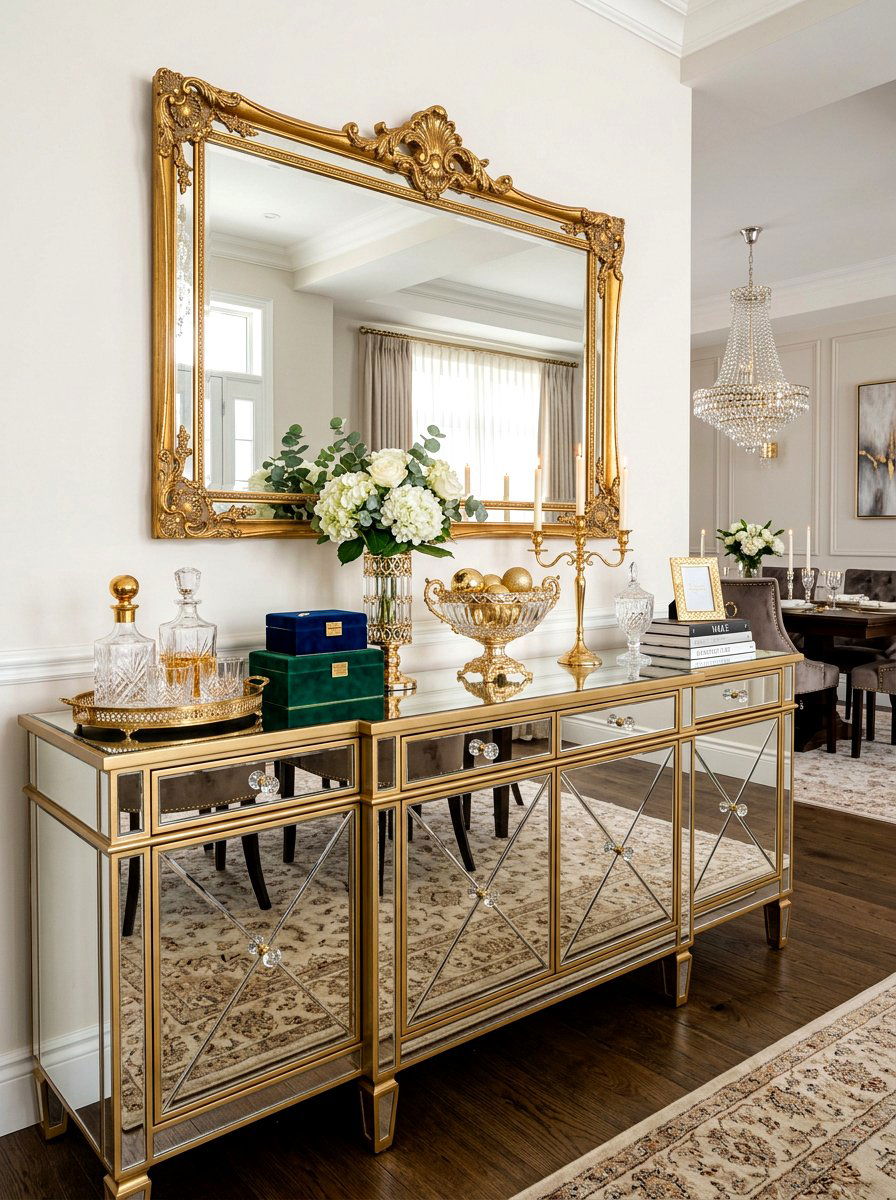 Glam Dining Sideboard - 30 dining buffet styling ideas