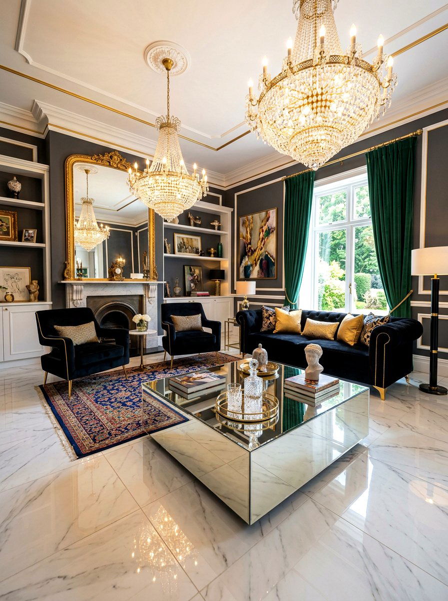Glam Eclectic Living Room - 30 eclectic living room ideas