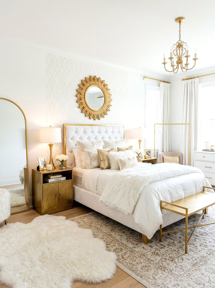 Glam Gold And White Girl Bedroom - 30 girls bedroom decor ideas
