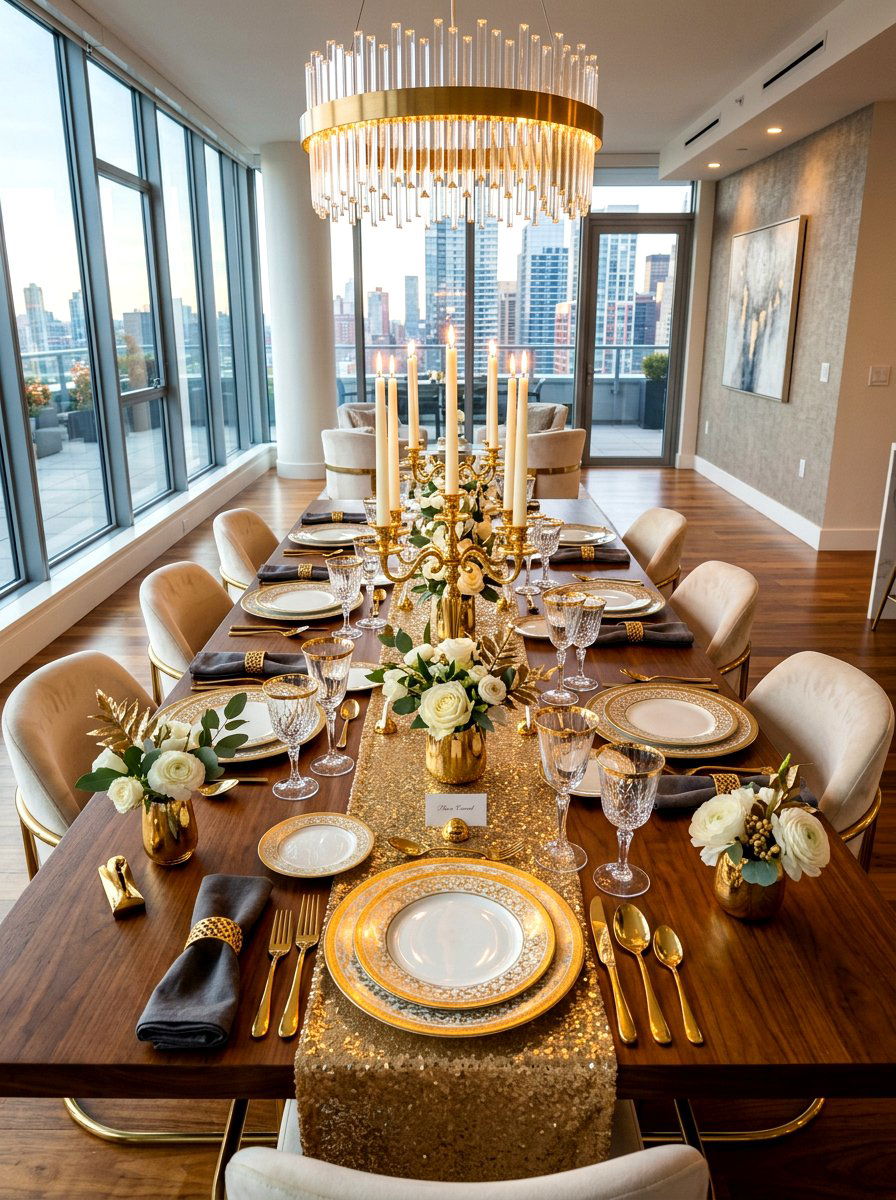 Glam Gold Table - 30 collected tablescape ideas aesthetic