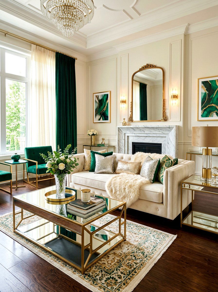 Glam Living Room Cream Sofa - 30 cream sofa living room ideas