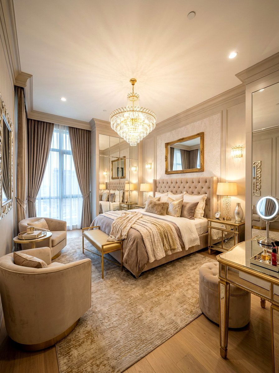 Glam Neutral Bedroom - 30 neutral bedroom ideas