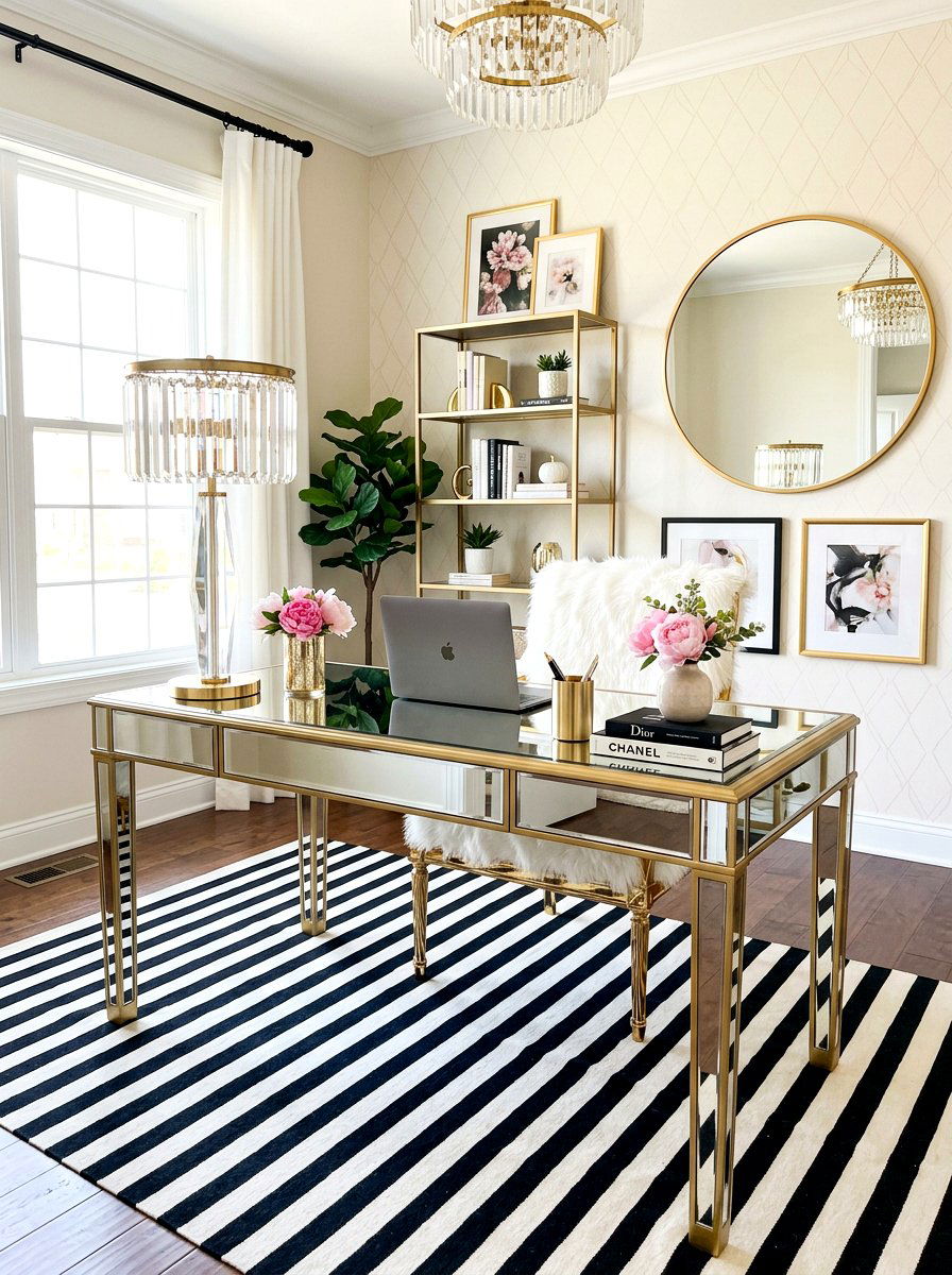 Glam Office Decor - 30 home office decor ideas
