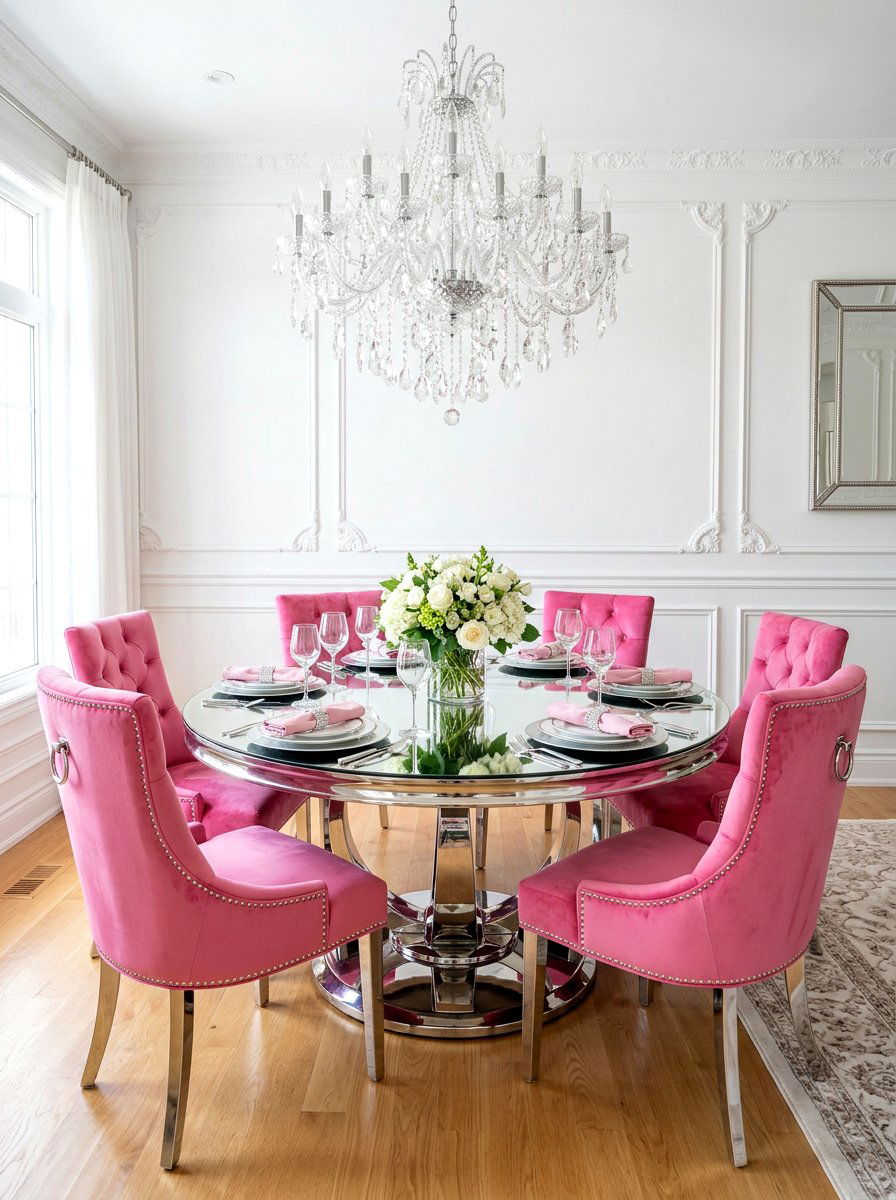Glam Round Dining Space - 30 round dining room ideas