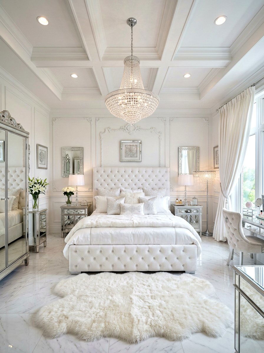 Glam White Bedroom - 30 white bedroom ideas
