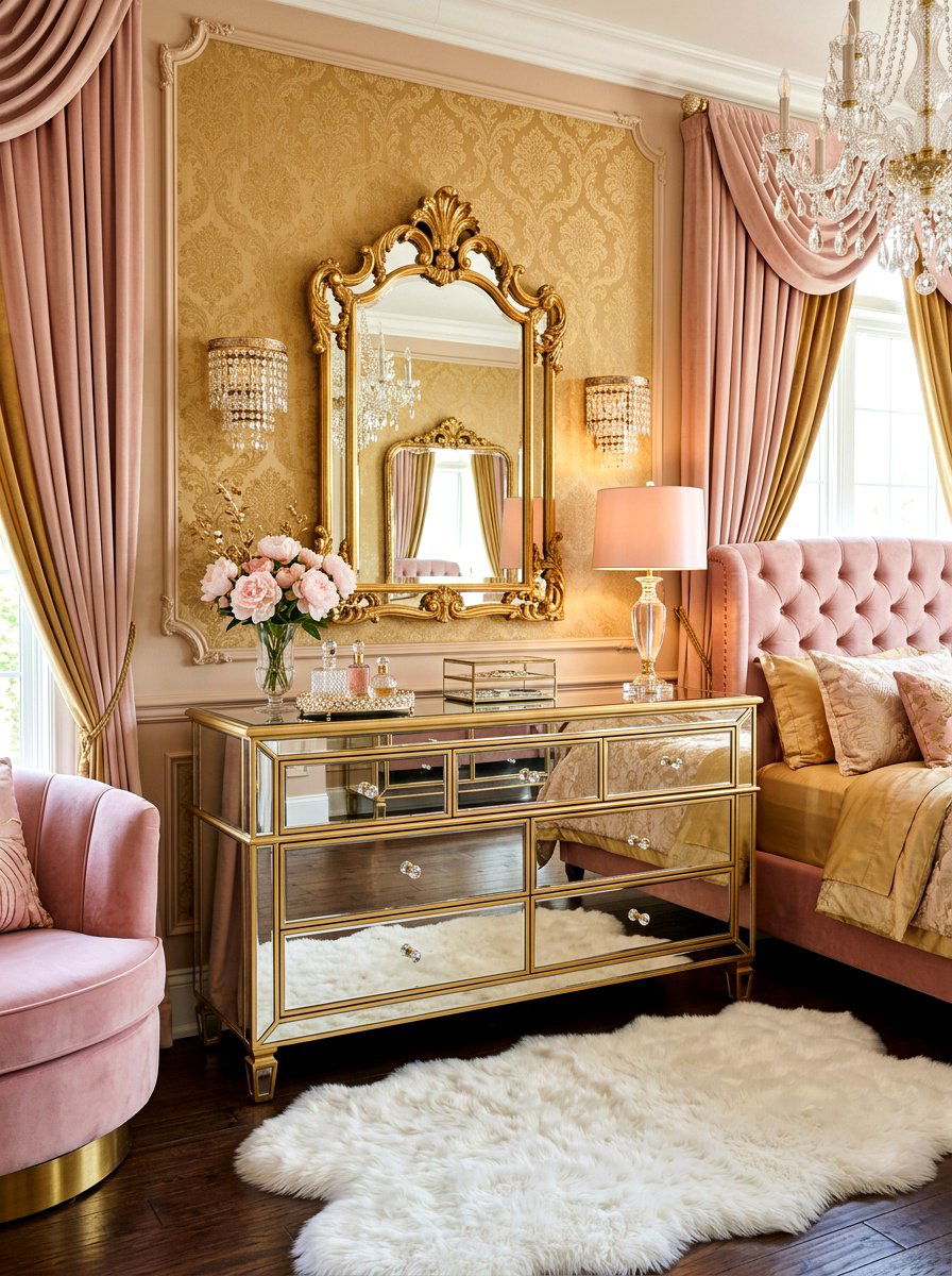 Glam bedroom dresser - 30 bedroom dresser styling ideas