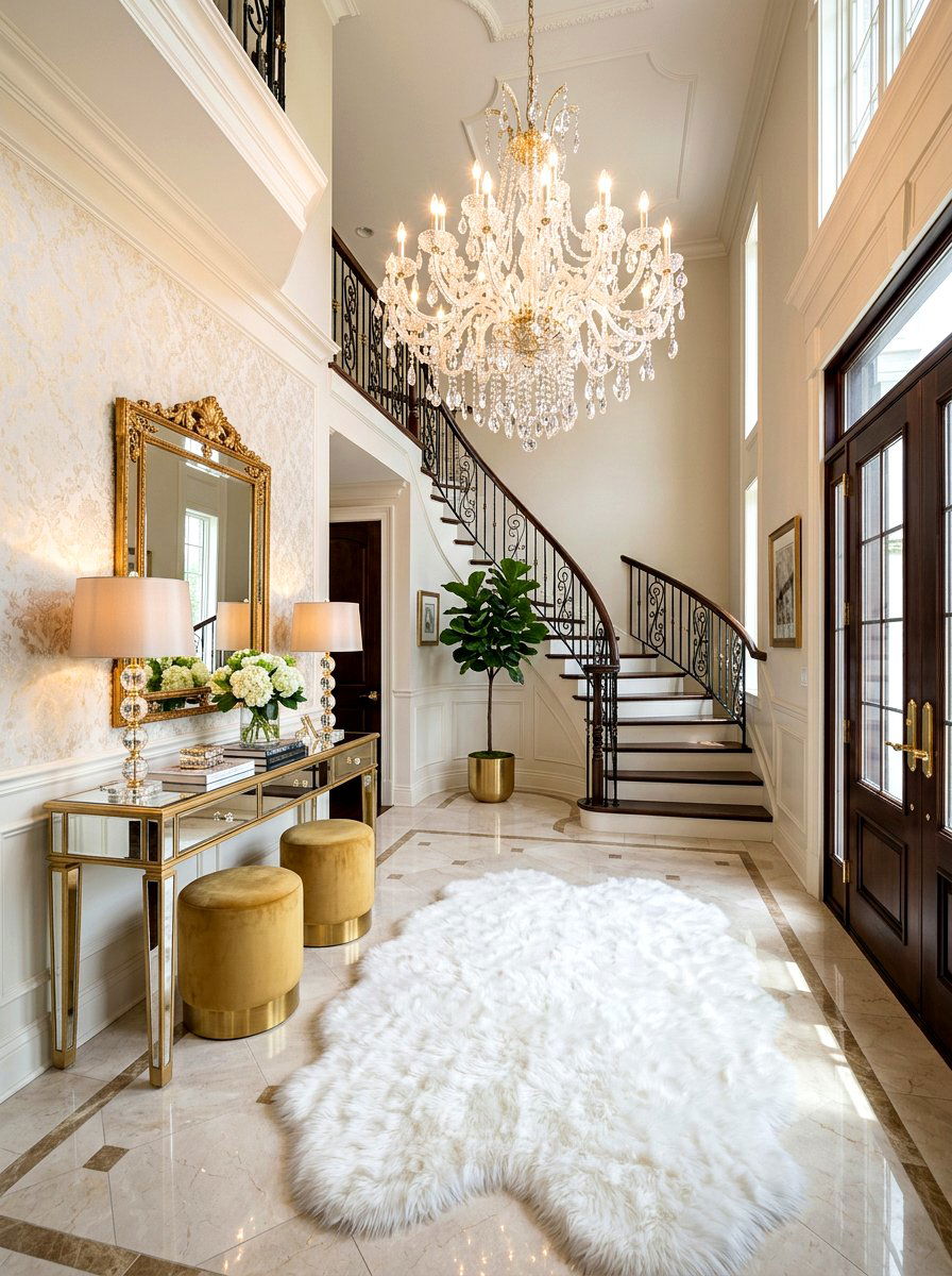 Glam foyer decor - 30 welcoming foyer ideas