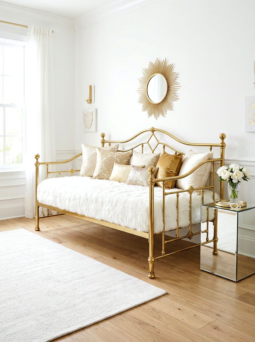 Glam gold daybed - 30 daybed room ideas