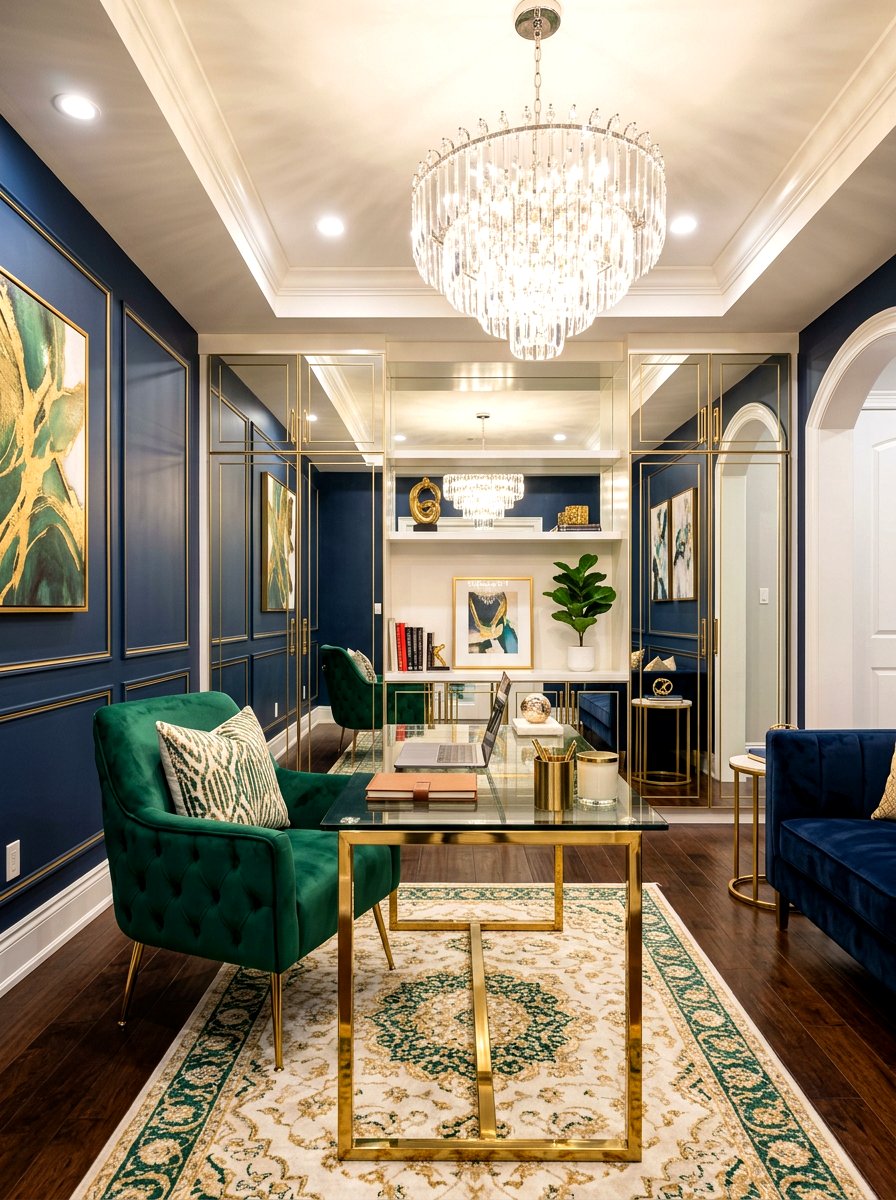 Glamorous Basement Office Decor - 30 basement office ideas