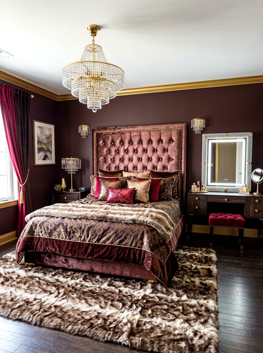 Glamorous Chocolate Cherry Bedroom - 30 chocolate cherry bedroom ideas