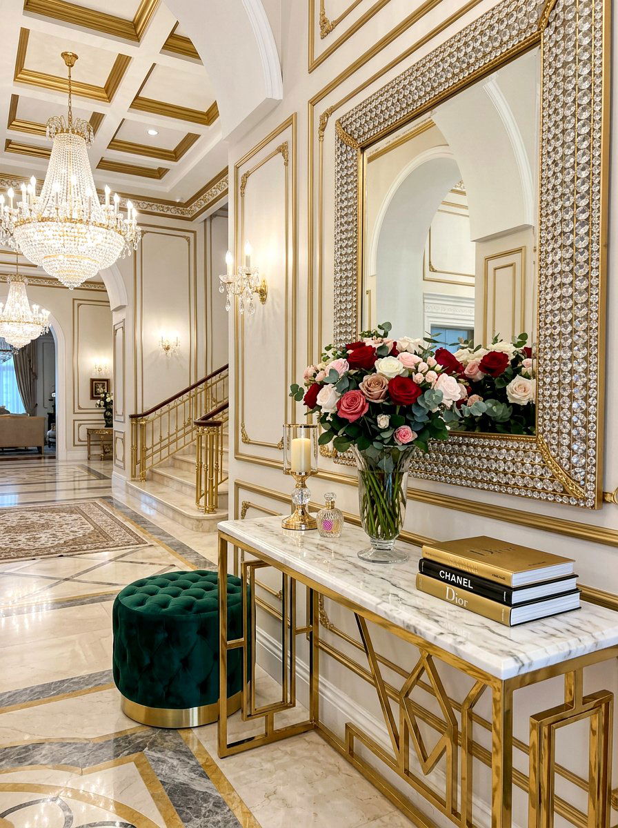 Glamorous Foyer Table - 30 entryway table ideas