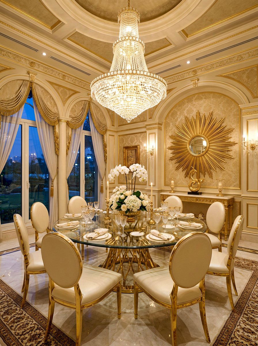 Glamorous Gold Dining - 30 formal dining room ideas