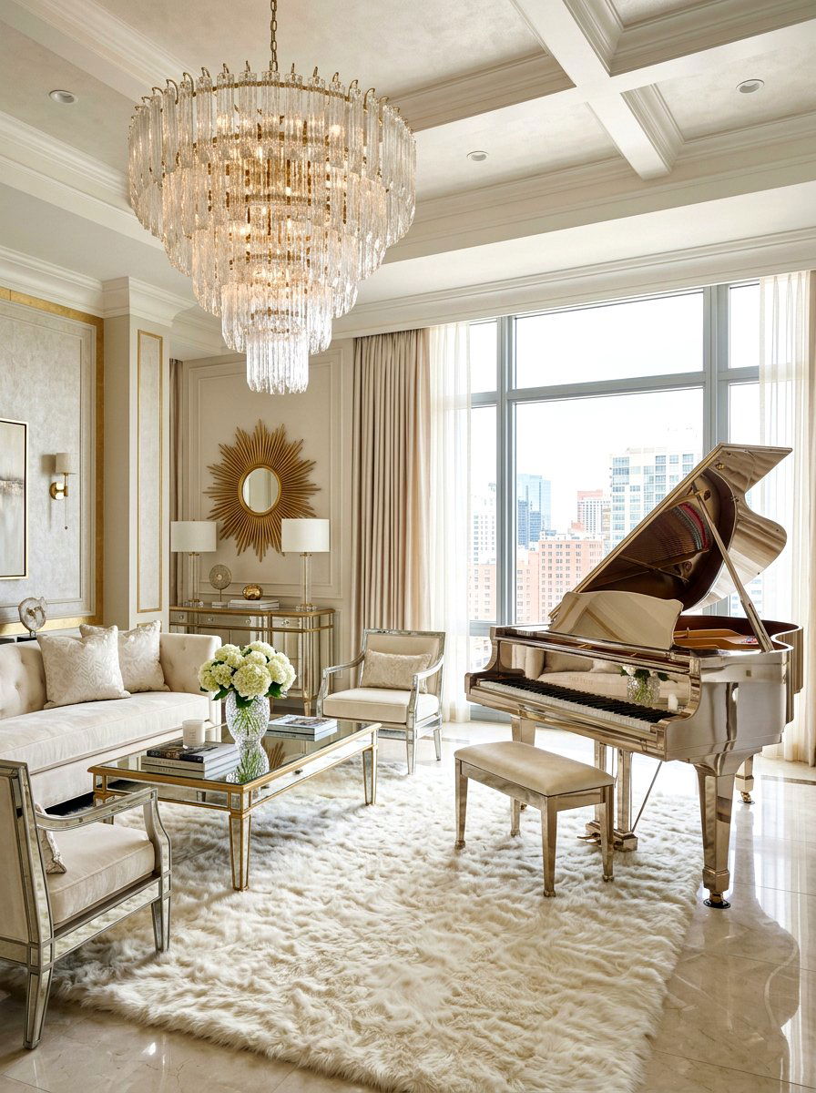 Glamorous Piano Suite - 30 piano room ideas