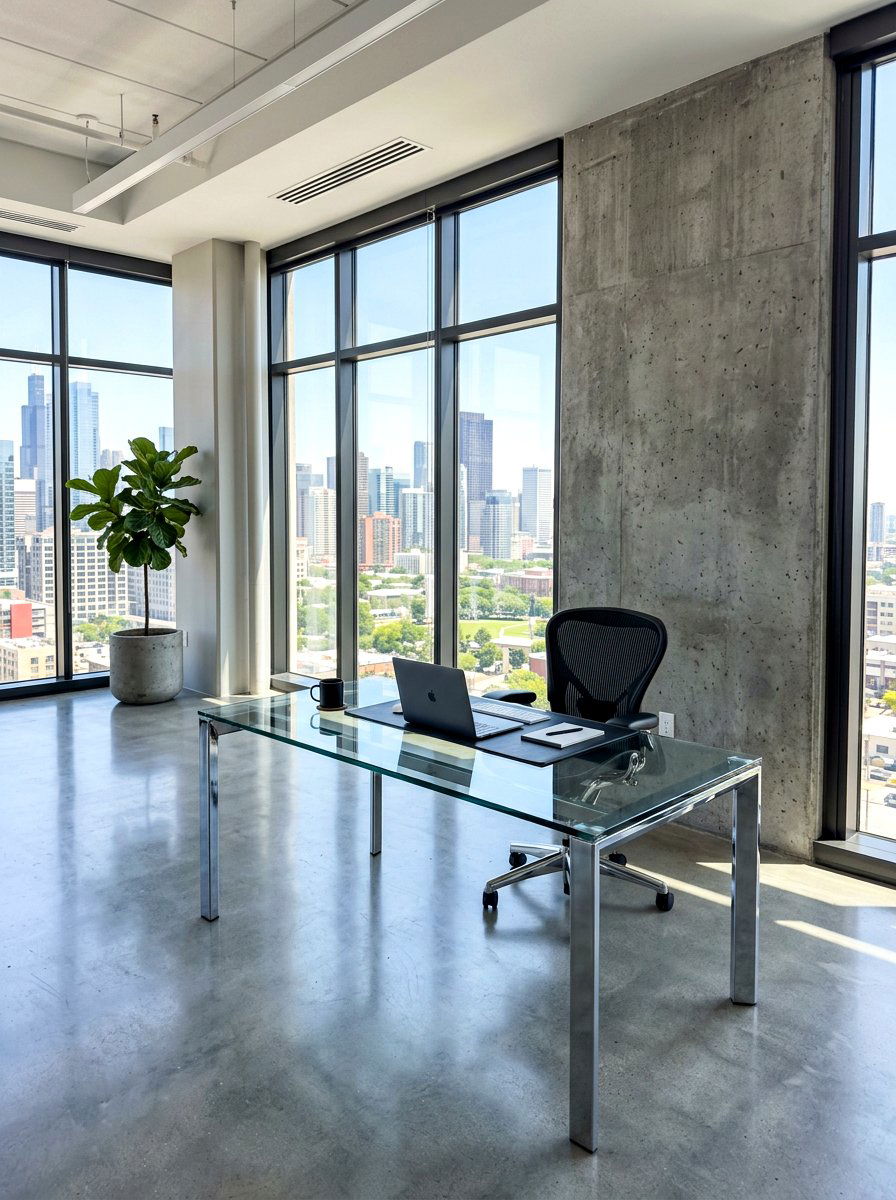 Glass And Concrete Office - 30 Pinterest home office ideas