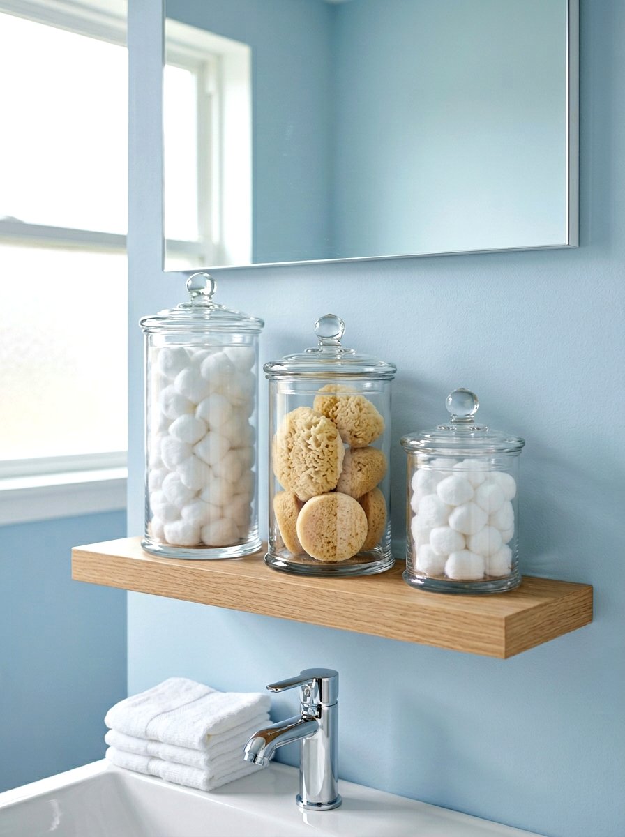 Glass Apothecary Jars - 30 beauty product storage ideas