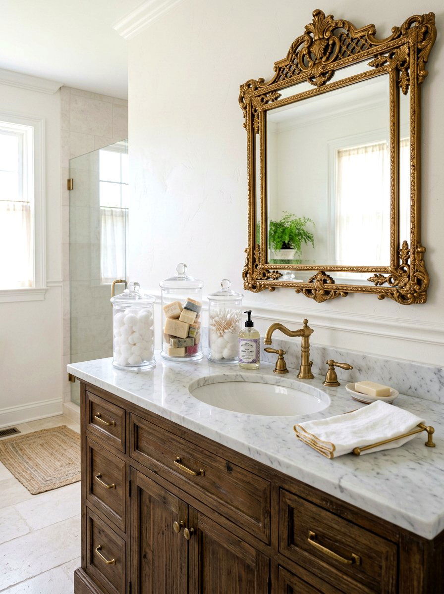 Glass Apothecary Jars For Counters - 30 French country bathroom ideas