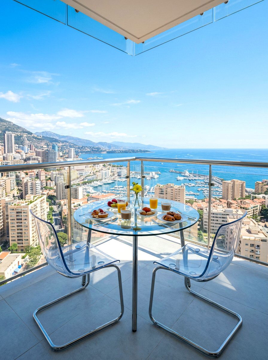Glass Balcony Breakfast Table - 30 balcony breakfast table ideas