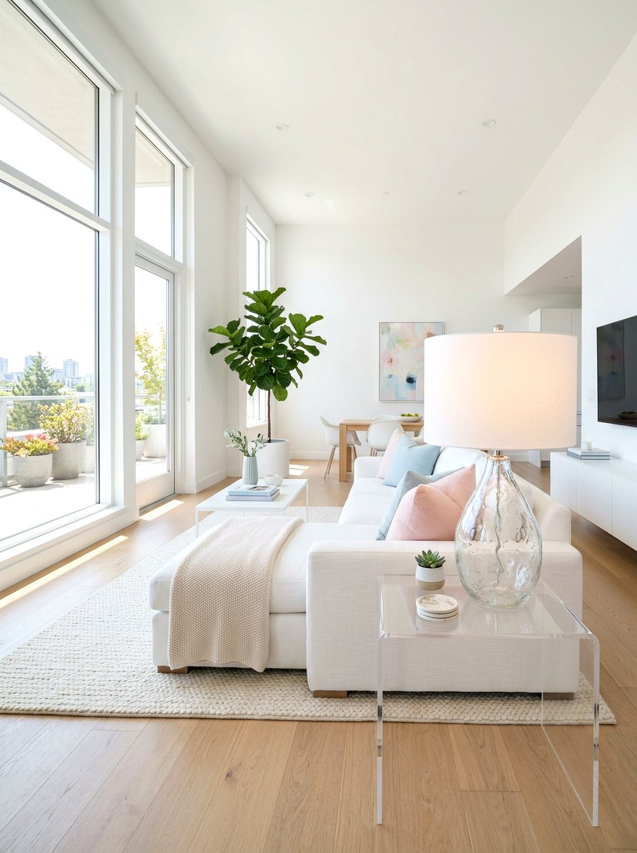 Glass Base Living Room Table Lamp - 30 layered lamp living room ideas