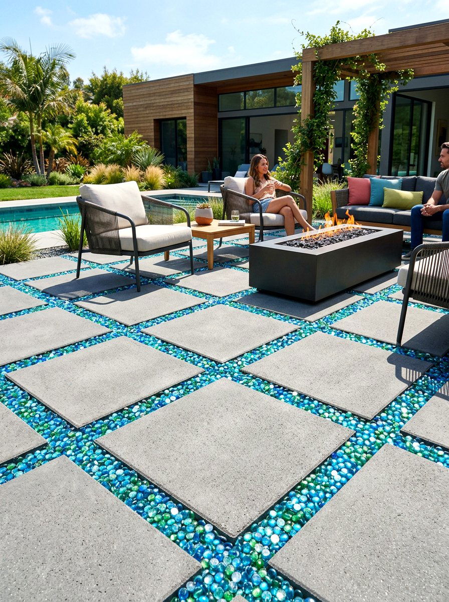 Glass Beads - 30 patio flooring ideas