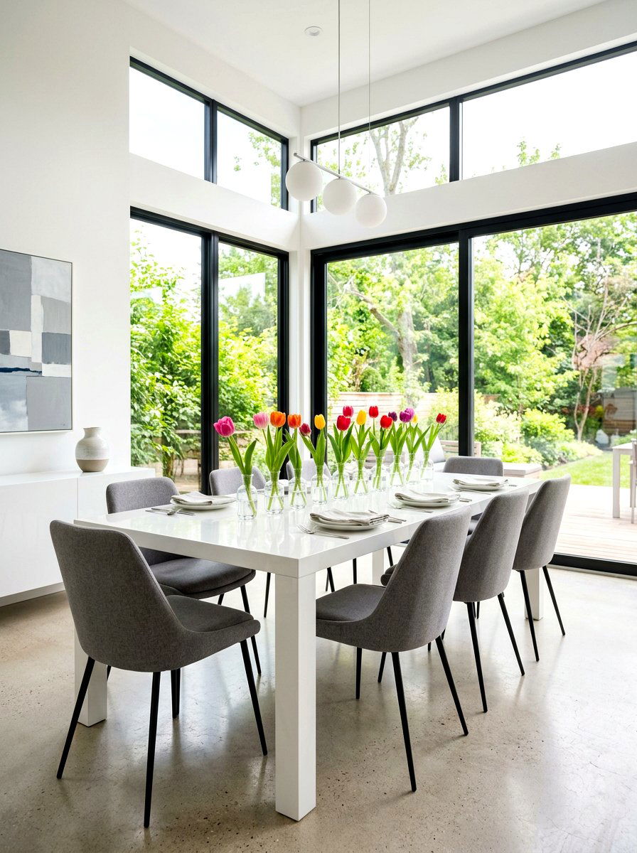 Glass Bud Vases - 30 spring dining table ideas