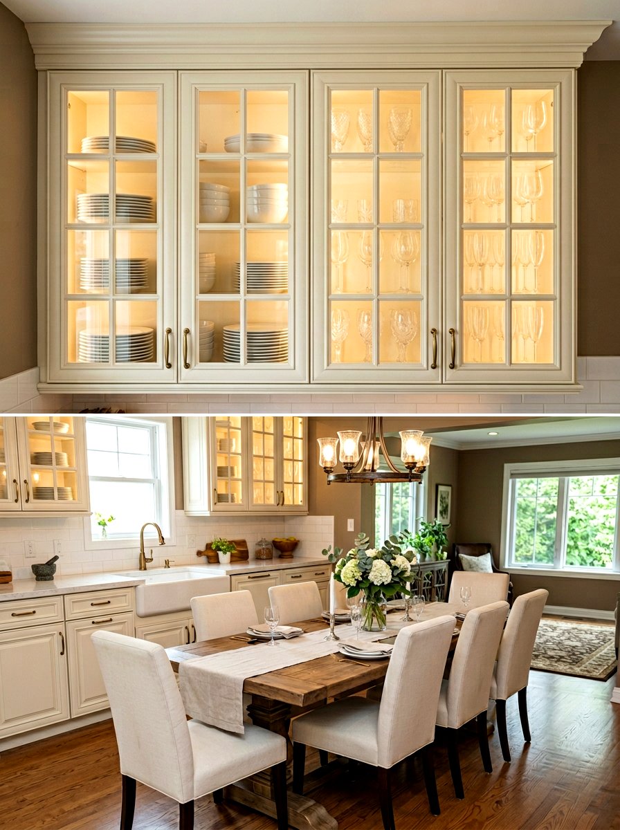 Glass Cabinet Door - 30 kitchen storage ideas