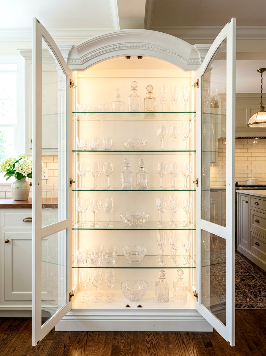 Glass Cabinet Open Shelf - 30 heritage kitchen shelf ideas