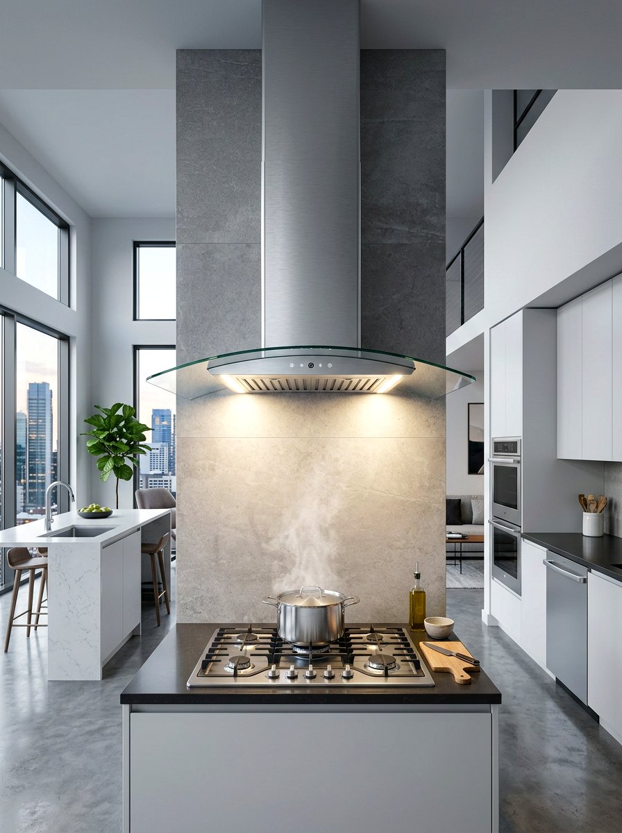Glass Chimney Range Hood - 30 range hood design ideas