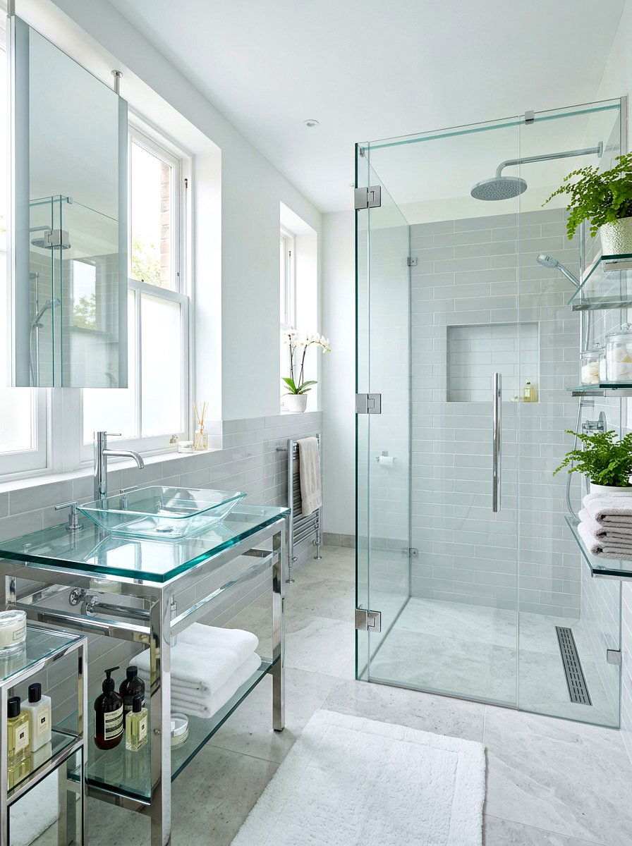 Glass Chrome Bathroom - 30 chrome bathroom ideas