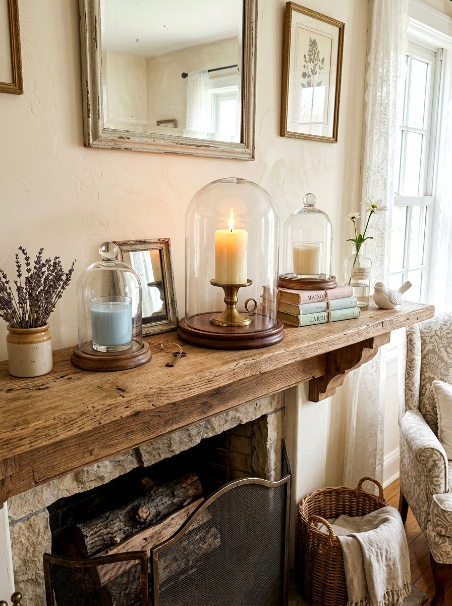 Glass Cloche Candle - 30 mantel candle styling ideas