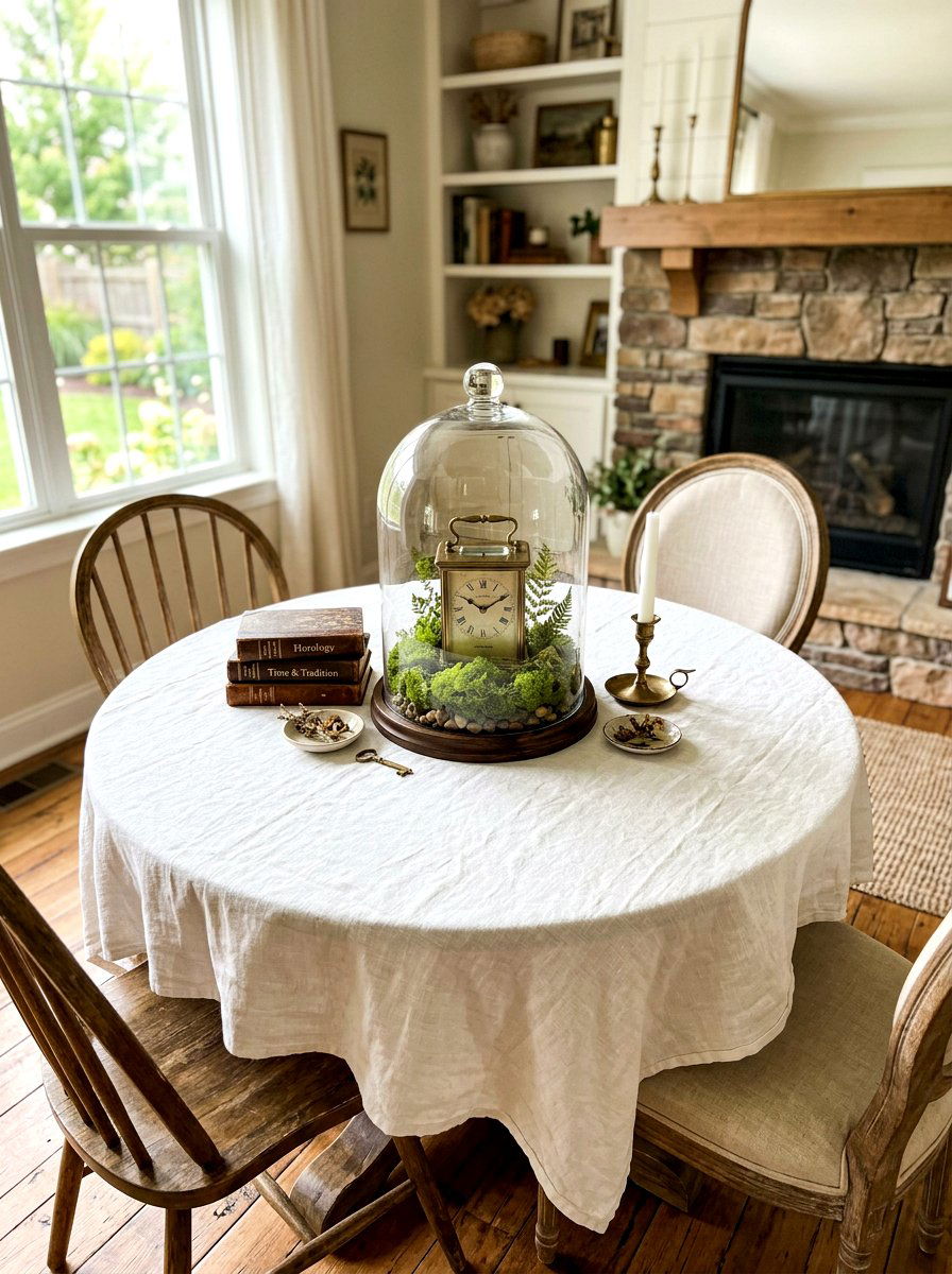 Glass Cloche Table Display - 30 farmhouse table decor ideas