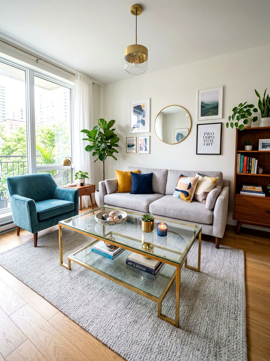 Glass Coffee Table - 30 transitional decor ideas