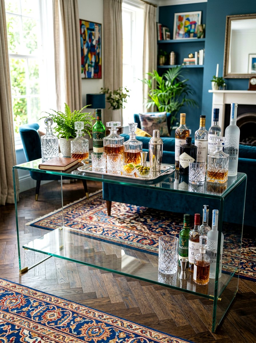 Glass Console Table - 30 console styling ideas