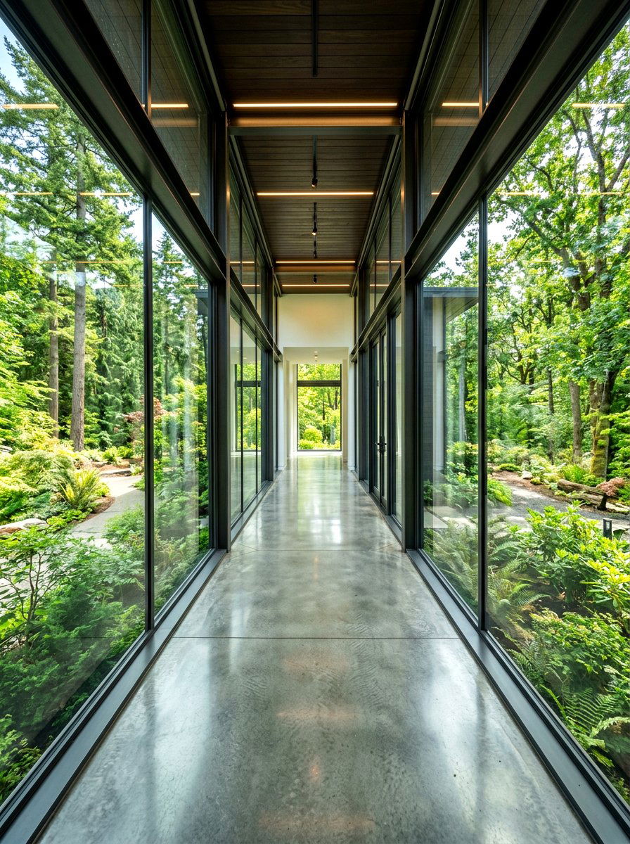 Glass Corridor Walkway - 30 indoor outdoor living ideas