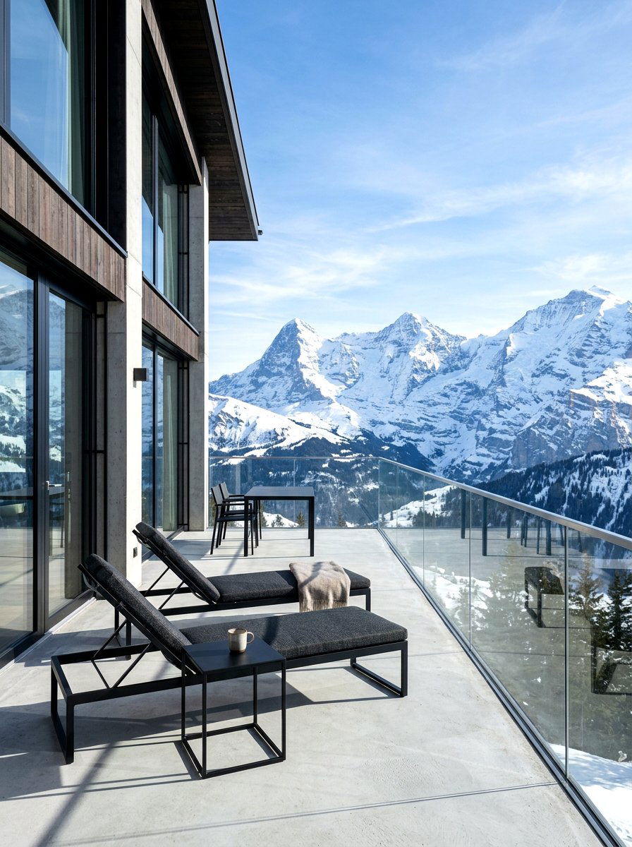 Glass Deck Balcony - 30 chalet porch ideas