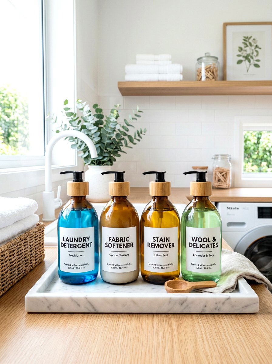 Glass Detergent Dispensers - 30 laundry room organization ideas