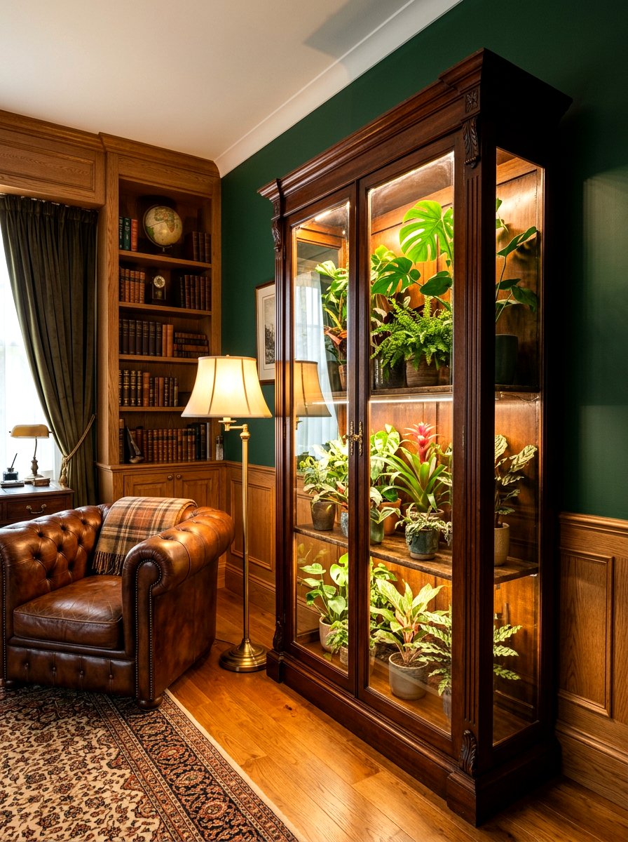 Glass Display Cabinet - 30 indoor greenhouse ideas