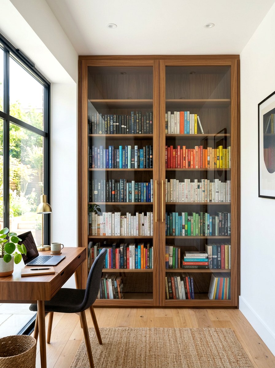 Glass Door Bookcase - 30 author office ideas