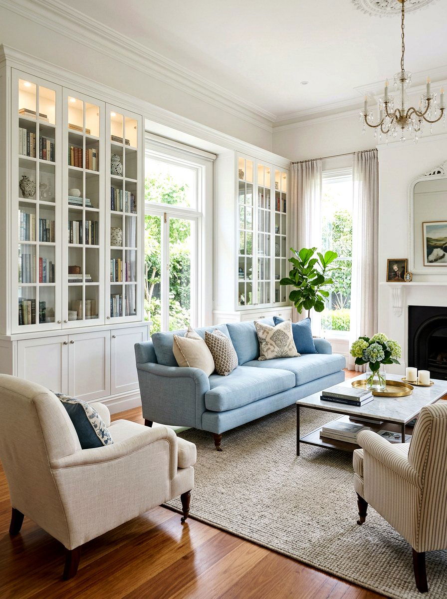 Glass Door Bookshelf For Living Room - 30 book wall living room ideas