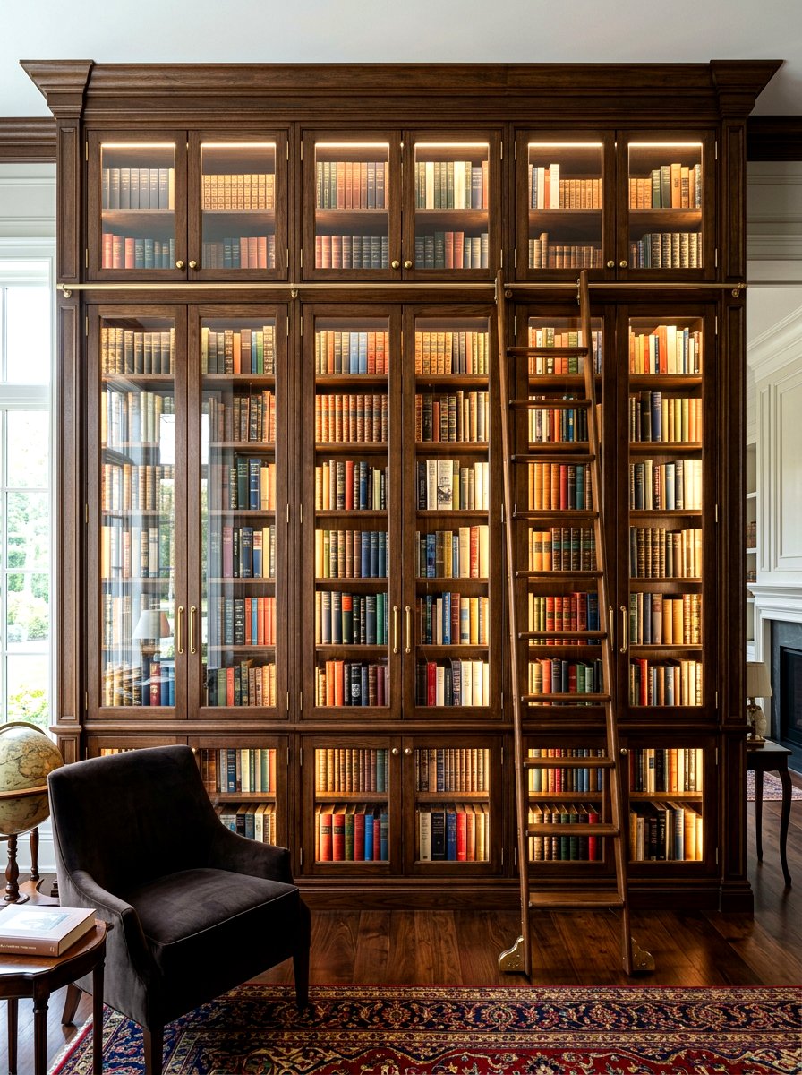 Glass Door Bookshelf Wall - 30 bookshelf wall ideas