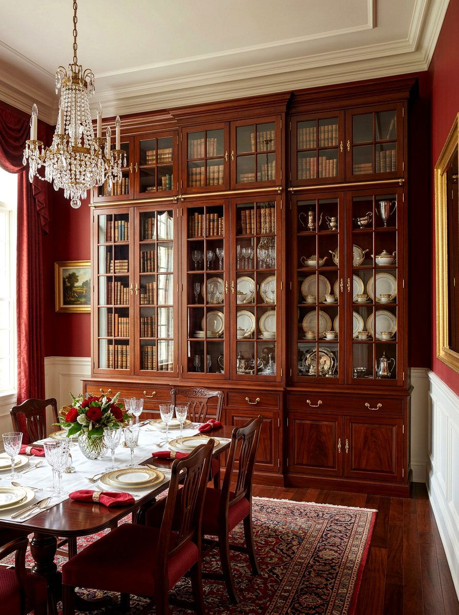 Glass Door Cabinet - 30 bookcase decor ideas