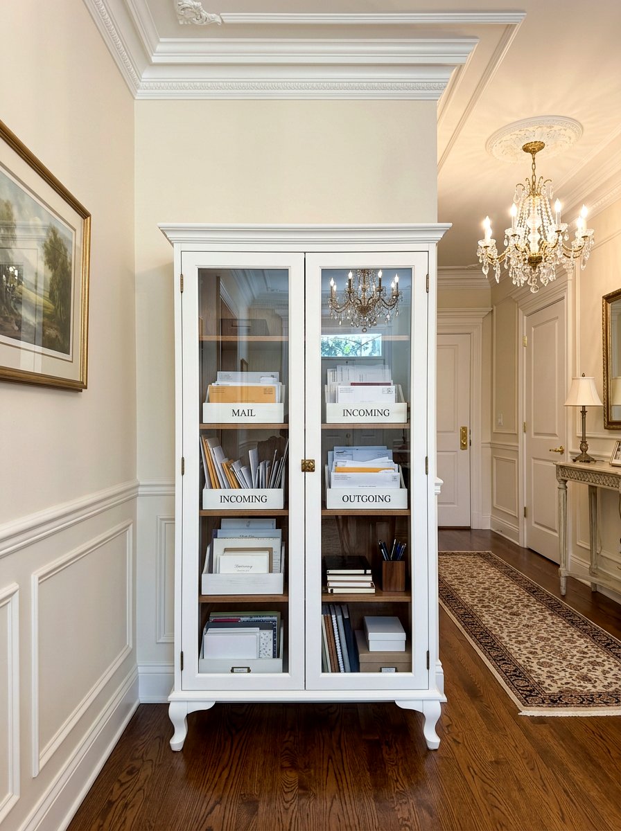Glass Door Cabinet - 30 mail drop zone ideas